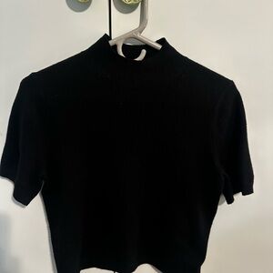 a new day Black Short-Sleeve Mock Neck Top